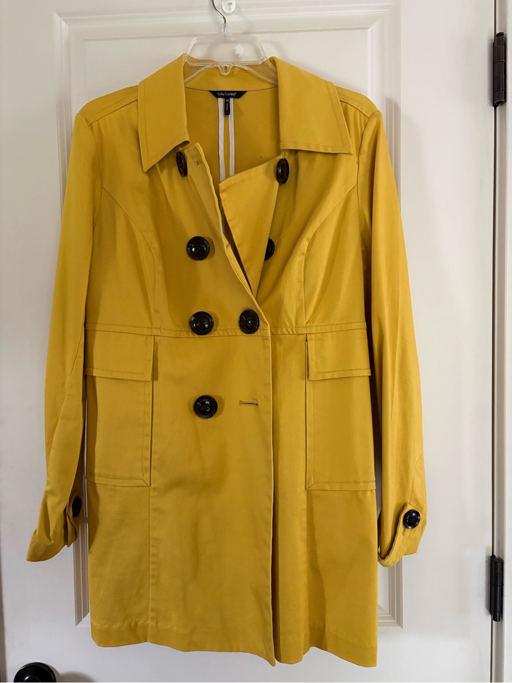 Daisy Fuentes Yellow Double-Breasted Women’s Trench Coat-M